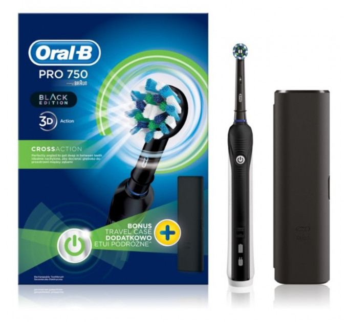 Електрична зубна щітка Oral B Pro 750 D16.513.UX CrossAction з футляром